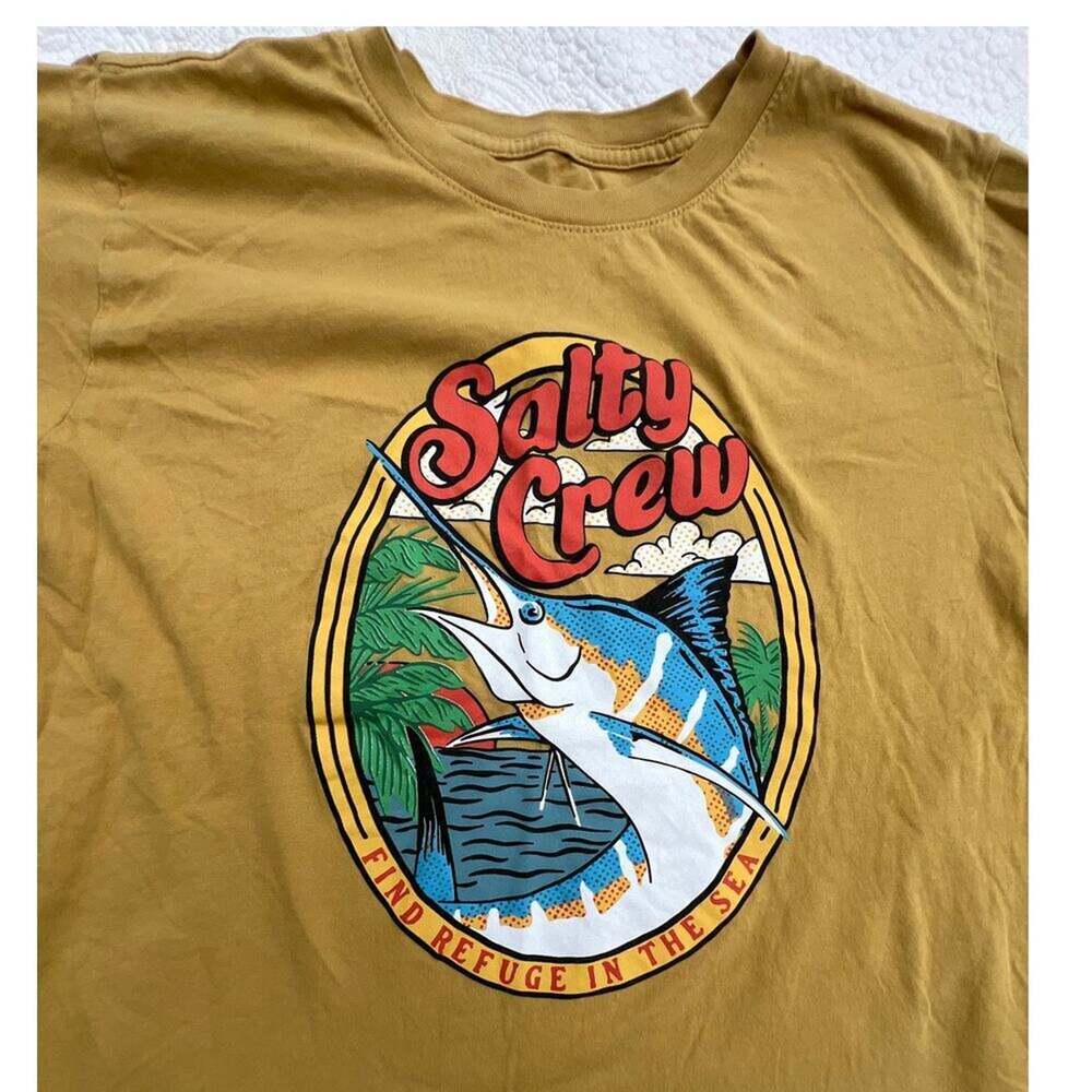 Salty Crew gold short sleeve, crewneck T-shirt, men's size Medium